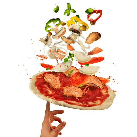 Pizza made with fresh ingredients